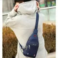 Men's Nylon Summer Casual Side Bag for Men - Crossbody Sling Messenger with 3 Zippers